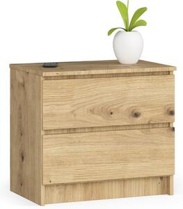 Ak furniture Komoda Kuba 60 cm - 2 šuplíky dub artisan