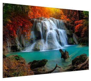 Podzimní obraz vodopádů (100x70 cm)