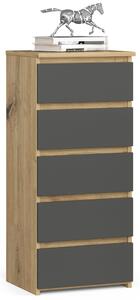 Ak furniture Komoda CL5 40 cm dub artisan/grafitově šedá