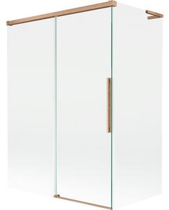Mexen Rox, L posuvná 2-křídlová vanová zástěna 120 + 70 x 150 cm, 8mm čiré sklo, měděný matný profil, 8C9L-120-070-65-00