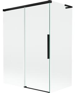 Mexen Rox, L posuvná 2-křídlová vanová zástěna 120 + 70 x 150 cm, 8mm čiré sklo, černý matný profil, 8C9L-120-070-70-00