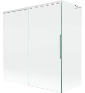 Mexen Rox, L posuvná 2-křídlová vanová zástěna 150 + 70 x 150 cm, 8mm čiré sklo, bílý profil, 8C9L-150-070-20-00