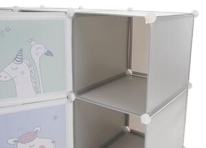 Dětská modulární skříň, šedá / dětský vzor, HAKON