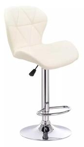 LuxuryForm DESIGN Barová židle LIVIO na stříbrném talíři - krémová