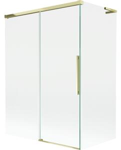 Mexen Rox, L posuvná 2-křídlová vanová zástěna 120 + 70 x 150 cm, 8mm čiré sklo, zlatý lesklý profil, 8C9L-120-070-50-00
