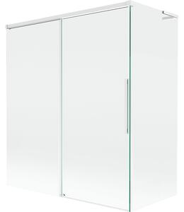 Mexen Rox, L posuvná 2-křídlová vanová zástěna 140 + 70 x 150 cm, 8mm čiré sklo, bílý profil, 8C9L-140-070-20-00