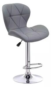 LuxuryForm DESIGN Barová židle LIVIO na stříbrném talíři - šedá