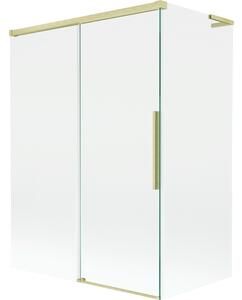 Mexen Rox, L posuvná 2-křídlová vanová zástěna 120 + 70 x 150 cm, 8mm čiré sklo, zlatý matný profil, 8C9L-120-070-55-00
