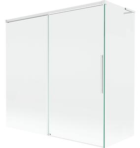 Mexen Rox, L posuvná 2-křídlová vanová zástěna 160 + 75 x 150 cm, 8mm čiré sklo, bílý profil, 8C9L-160-075-20-00