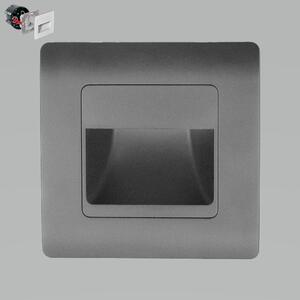 STEP LIGHT schodišťové svítidlo LED 1W 95lm 4000K IP20 8,6cm hranaté IP20, tmavě šedé