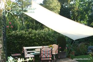 Peddy Shield Čtyřúhelníková sluneční plachta 300 x 400 cm – světle slonovinová – voděodolná