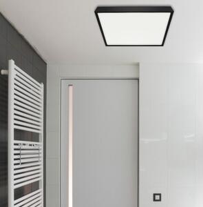 LENYS koupelnové přisazené svítidlo LED 30W 2750lm 4000K 28cm hranaté IP44, černé