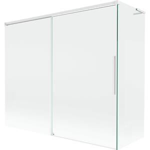 Mexen Rox, L posuvná 2-křídlová vanová zástěna 180 + 80 x 150 cm, 8mm čiré sklo, bílý profil, 8C9L-180-080-20-00