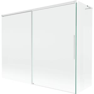 Mexen Rox, L posuvná 2-křídlová vanová zástěna 190 + 90 x 150 cm, 8mm čiré sklo, bílý profil, 8C9L-190-090-20-00
