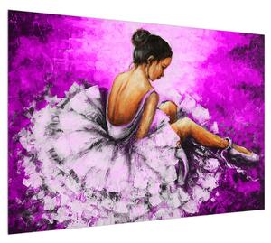 Obraz sedící baletky (100x70 cm)