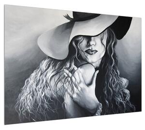 Obraz ženy v klobouku (100x70 cm)