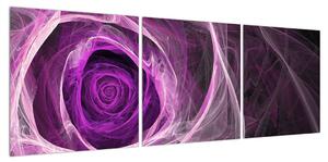 Moderní obraz fialové růže (120x40 cm)