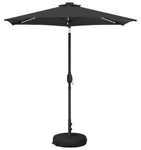 Zahradní slunečník s LED osvětlením a podstavcem 230 x 230 cm