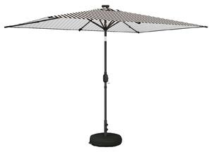 Zahradní slunečník s LED osvětlením a podstavcem 200 x 300 cm