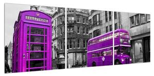 Obraz Londýna v barvách fialové (120x40 cm)