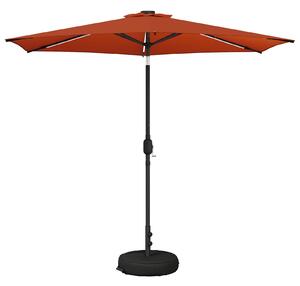 Zahradní slunečník s LED osvětlením a podstavcem 270 x 270 cm