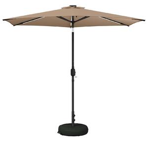 Zahradní slunečník s LED osvětlením a podstavcem 270 x 270 cm