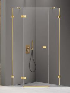 New Trendy Avexa Gold Shine sprchový kout 90x90 cm zlatá lesk/průhledné sklo EXK-3842