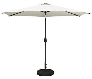 Zahradní slunečník s LED osvětlením a podstavcem 300 x 300 cm
