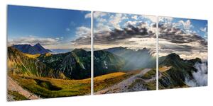 Obraz horské skalnaté krajiny (120x40 cm)
