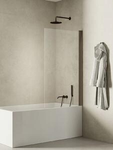 New Trendy New Soleo Gunmetal Brushed vanová zástěna 90 cm jednodílný kartáčovaný/čiré sklo P-0145
