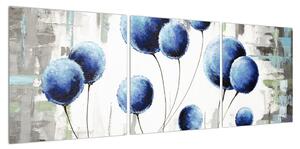 Abstraktní obraz - modré balónky (120x40 cm)