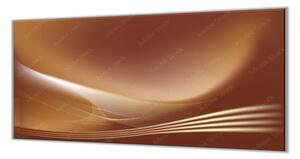 Ochranná deska abstrakce čokoládová vlna - 52x60cm / S lepením na zeď