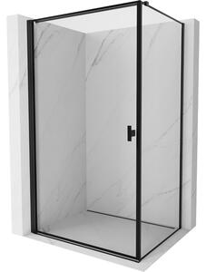 Mexen Mist-B, 1-křídlý ​​výklopný sprchový kout, levý, 70 x 75 cm, čiré sklo-černý rám, 8A2T-070-075-70-70-L