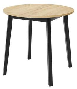 Malý kulatý jídelní stůl 90 cm DIAMENT 2 - dub kraft zlatý / černý