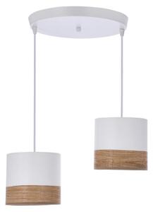 Candellux Lustr na lanku BIANCO 2xE27/40W/230V bílá/hnědá CA0825