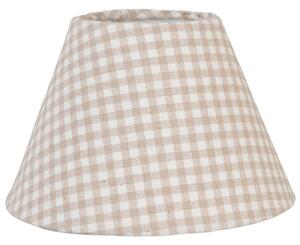 Béžové kostkované látkové stínidlo na lampu – 23x15 cm