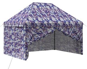 Pop-up Altán se 4 Bočními Stěnami 2,95 x 4,1 m Modrý maskáč