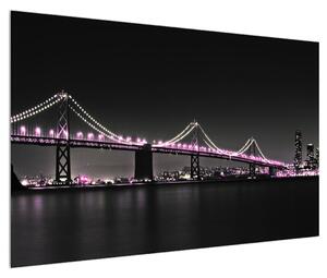 Noční obraz mostu (120x80 cm)
