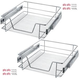 Tectake Teleskopická zásuvka do kuchyně, ložnice - 50 cm,Sada 2 kusů