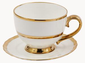 Sada porcelánových šálků na čaj's podšálky Golden, 4 díly