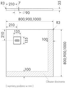 Schedline Protos Cashmere Stone čtvercová sprchová vanička 90x90 cm béžová 3SP.P1K-9090/PK/ST-M1/PK/ST