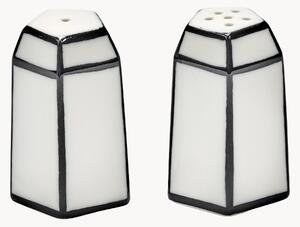 Sada ručně vyrobené porcelánové mlýnku na'sůl a pepř Carte Blanche, 2 díly