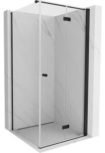 Mexen Mist-F T, 1-křídlý ​​skládací sprchový kout pravý 70 x 70 cm, čiré sklo, černý profil, 8A6T-070-070-70-00-P