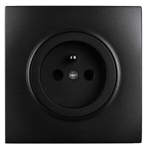 Elhard Zásuvka Rondo s hranatým rámečkem, černá - kompletní RD6100B