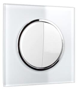 Elhard Vypínač Rondo Glass č.5 se skleněným rámečkem, bílý - kompletní RG5105W