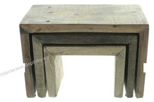 Dekorativní dřevěné stoličky Rustikal set 3 kusů