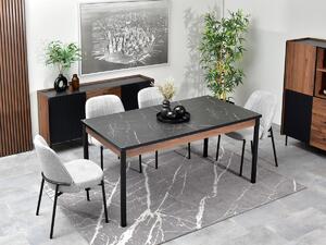 Rozkládací jídelní stůl 160(240)x90 NORLAN - ořech / černý mramor