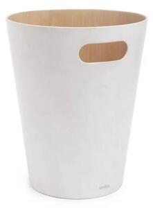 UMBRA Odpadkový koš WOODROW 28 cm bílá/přír