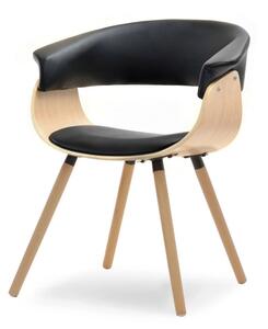 Designová jídelní židle MAITE - dub / černá