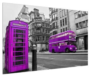 Obraz Londýna v barvách fialové (120x80 cm)